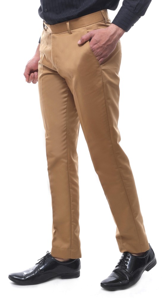 VEI SASTRE Slim Fit Men Khaki Trousers - Buy VEI SASTRE Slim Fit Men Khaki  Trousers Online at Best Prices in India