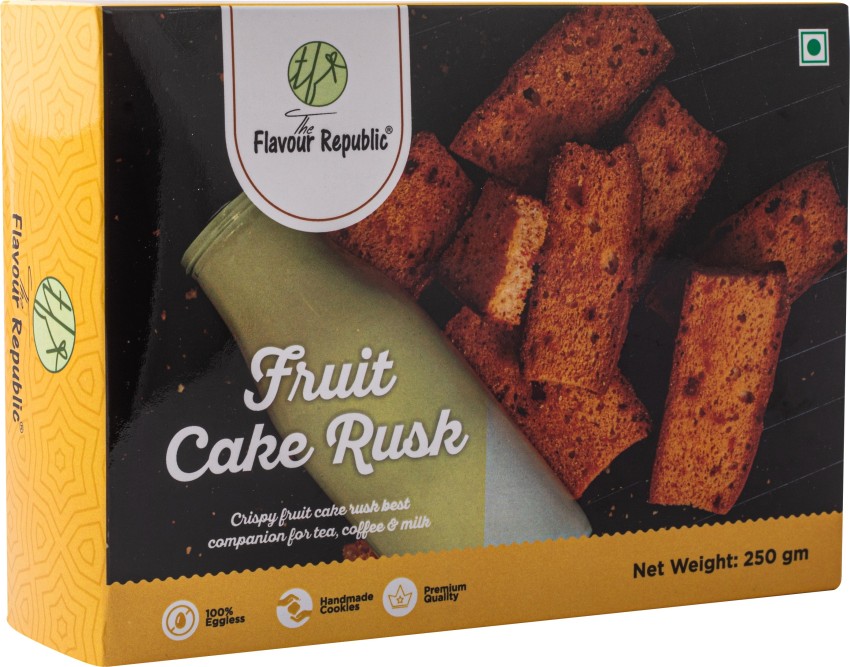 The Flavour Republic FRUIT CAKE RUSK - 500 gms(Combo Pack 2*250 gms) Pure  Vegetarian PremiumCake Rusk chocolate flavored Cake Rusk Price in India -  Buy The Flavour Republic FRUIT CAKE RUSK - 500 gms(Combo Pack 2*250 gms)  Pure ...