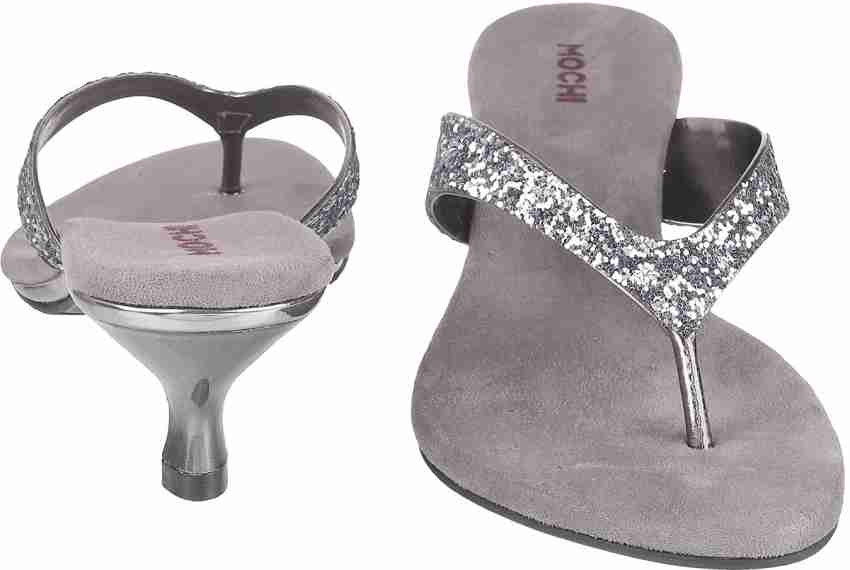 Buy online Mochi Women Gun Metal Synthetic Sandals Size (3 Uk