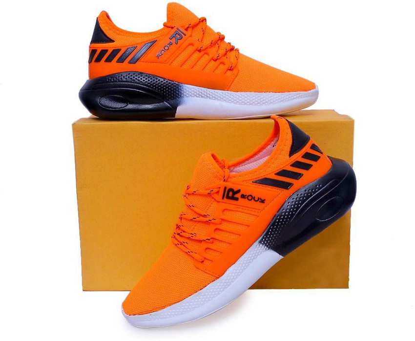 Orange colour sneakers new arrivals