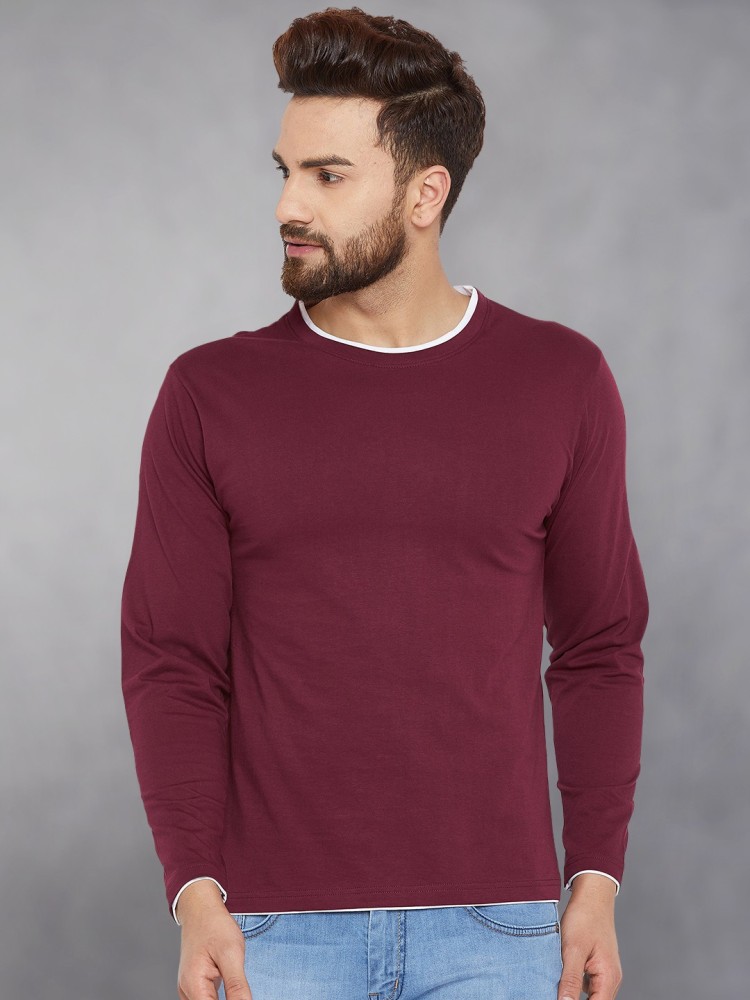 maroon colour full sleeve t shirt