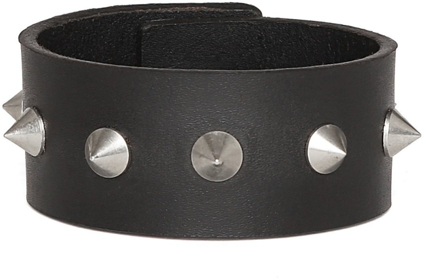 Buy YELLOW CHIMES Stylish PU Leather Wrist Band Black Bracelet  Shoppers  Stop