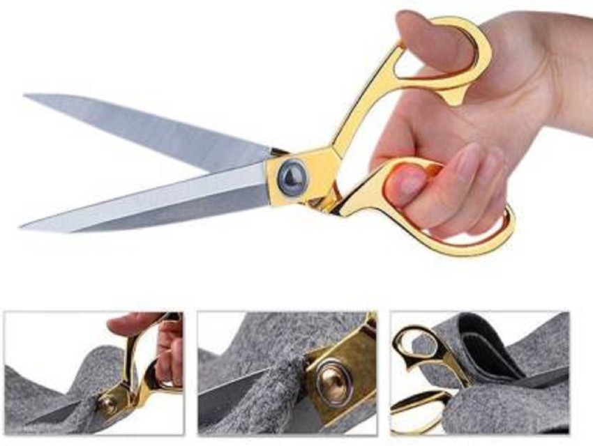 9.5 STAINLESS STEEL TAILORING SCISSORS COPPER HANDLE DRESS MAKING FABRIC  SHEARS