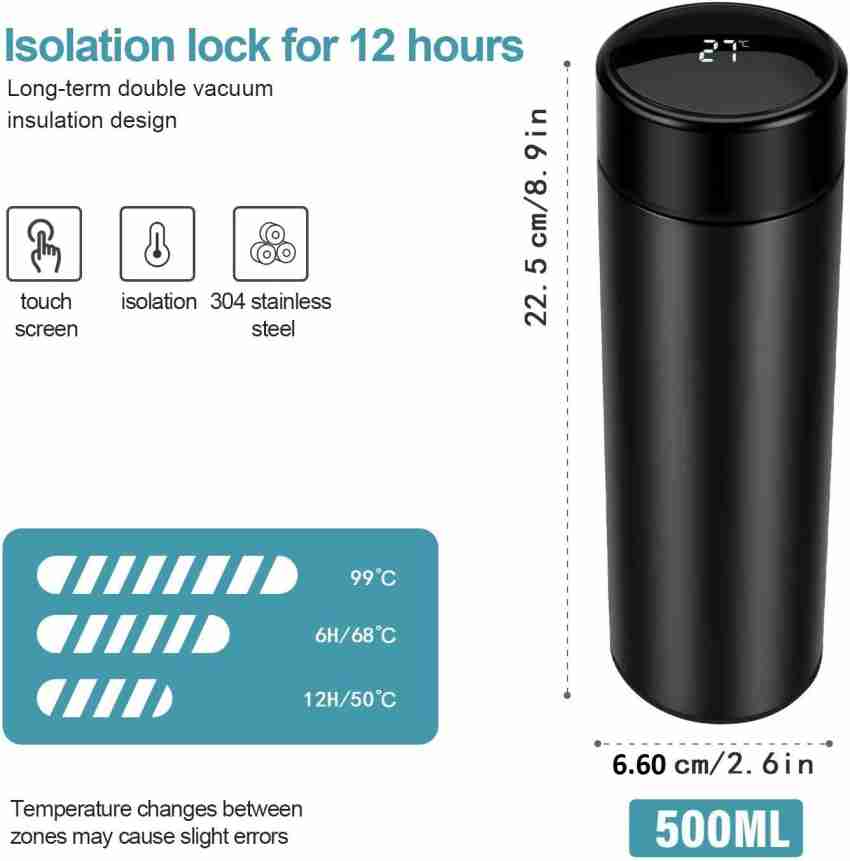 Stainless Steel Insulated Double Wall Coffee Mug With - Smart Led Temperature  Display - 500 ML