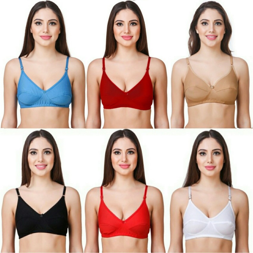 Buy CADEAU Solid Cotton Sports, Regular Fancy Painty Bra Combo Pack for  Woman Girls Daily uses Size - 36 Set of 6 Bras