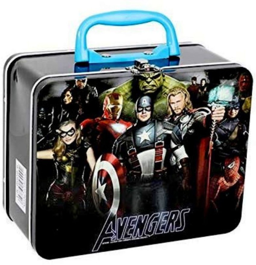 komto Rectangle Avengers Theme Storage Box Pack of 1 Tin Box