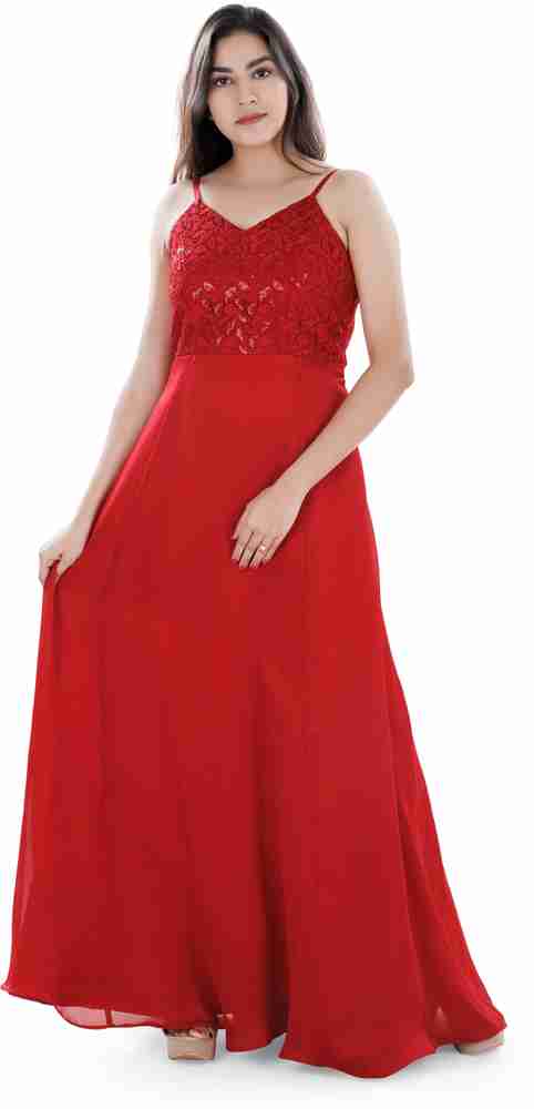 Red gown clearance flipkart