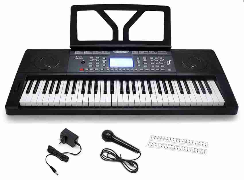 JUAREZ Opus JRK695 61 Key Lighting Simulation Portable Piano Keyboard with  Touch Function | LCD Digital Display | Adapter | Key Note Stickers | Music