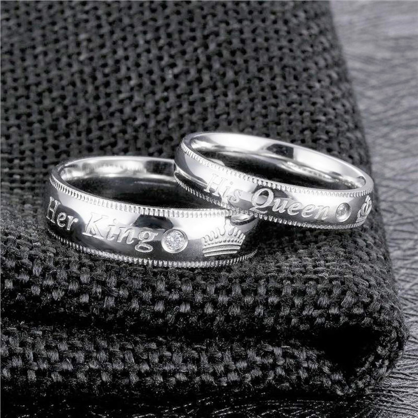 NIMZ Couple Ring Her King And His Queen Crown American diamond Valentine Gifts Adjustable Love Stylish Combo Couple Heart lover combo finger rings for Couples girls women girlfriend boyfriend Lovers W...