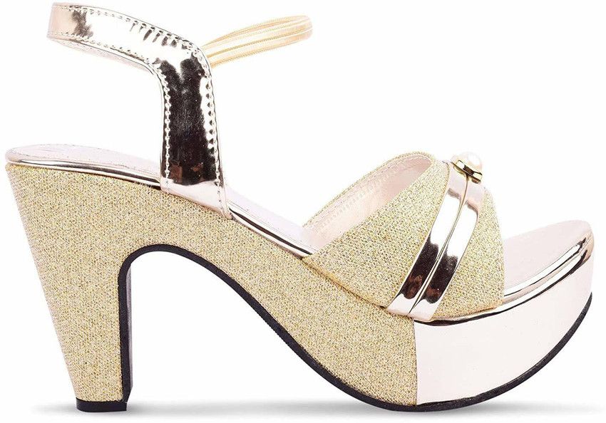 Sonakey Women Gold Heels Buy Sonakey Women Gold Heels Online at