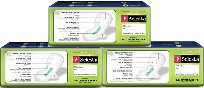 Selesta Ultra Cottony Soft and Comfortable Regular 40 Pad + 20 Pentiliner  Sanitary Pad, Buy Women Hygiene products online in India