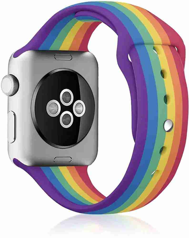 Spinzzy Apple iWatch Band 38mm 40mm Soft Stylish Rainbow Mullti Color Lightweight Material For iWatch Series 6 5 4 3 2 1 SE Smart Watch Strap Smart Watch Strap Price in India Buy Spinzzy Apple iWatch ...
