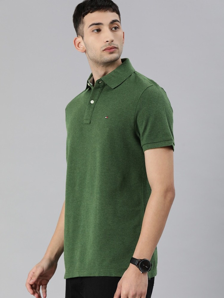 Invitere smøre flaskehals TOMMY HILFIGER Solid Men Polo Neck Dark Green T-Shirt - Buy TOMMY HILFIGER  Solid Men Polo Neck Dark Green T-Shirt Online at Best Prices in India |  Flipkart.com