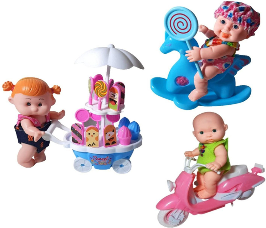 Joy Stories Cute Little Baby Doll Collection Set of 3 Mini