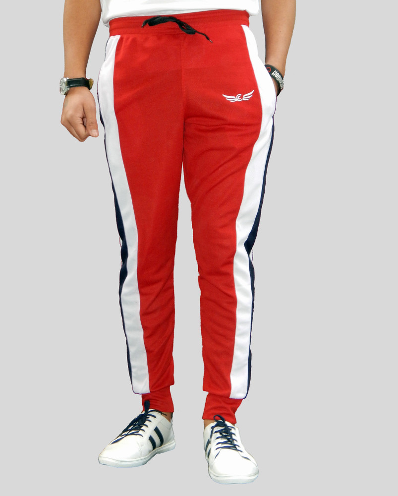 Chrome Coral Colorblock Men Red Track Pants Buy Chrome Coral