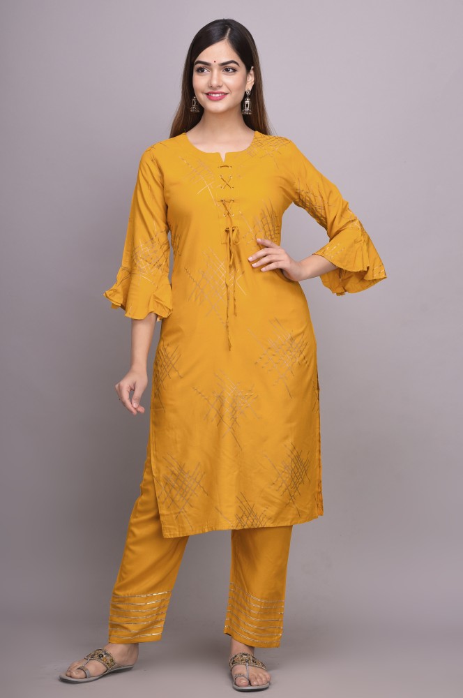 Yellow kurtis sale in flipkart