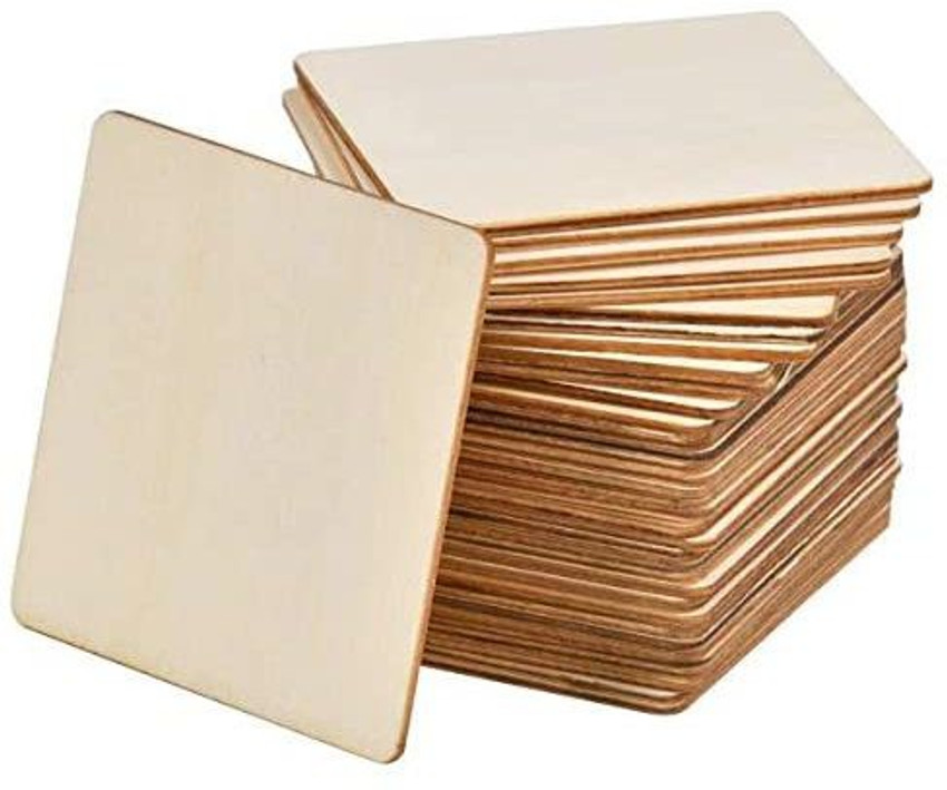 Square wood pieces for crafts shop