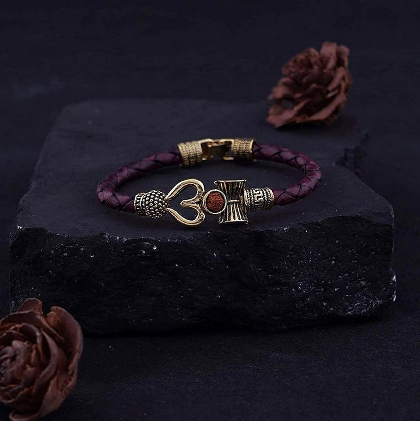 Lord Shiva Bracelet Brass Leather Brass Bracelet Price in India