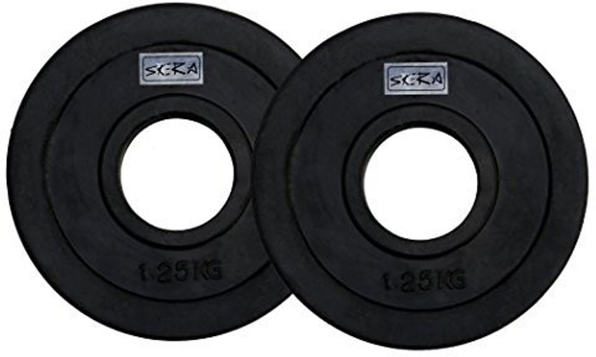 SKERA 2.5 kg Pair of Olympic Rubber Weight Plates 1.25kg Bore Size 50.8mm Approx 2 Inch Home Gym Combo Price in India Buy SKERA 2.5 kg Pair of Olympic Rubber Weight