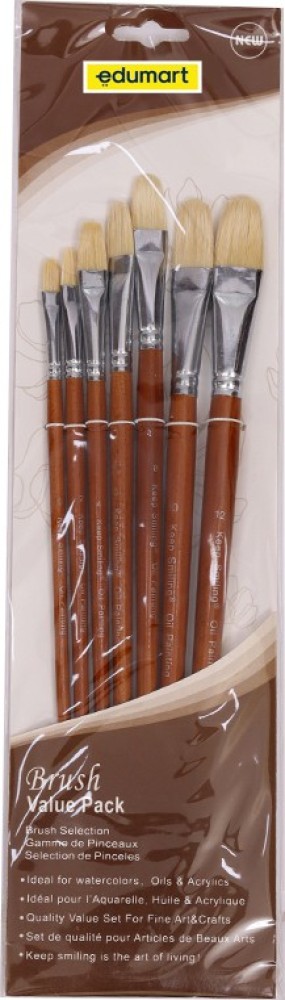 2 inch Paint Brush Natural Bristle Flat Edge Wood Handle for Painting 12pcs - Brown - 2 Inches - Brushes