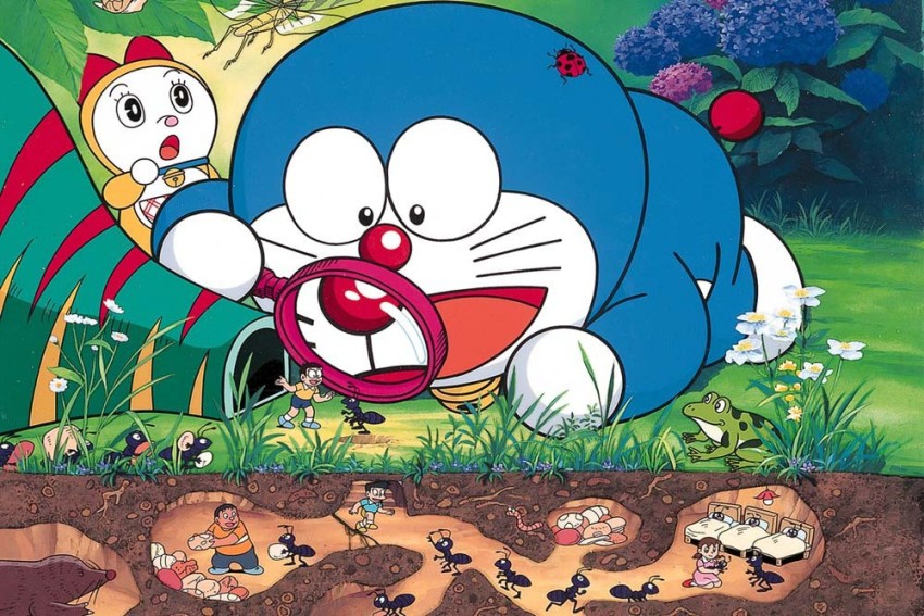 wallpics® Doraemon Cartoon Painting Poster Waterproof Canvas Print for Kids  Room,Home Decor