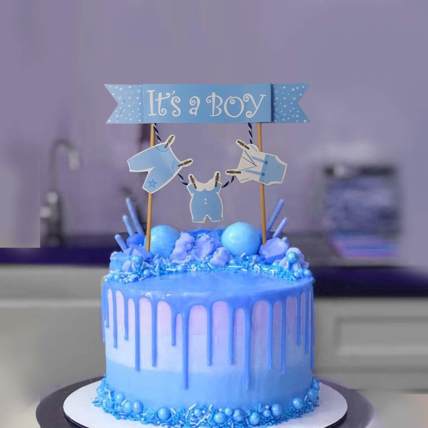 Sweet Baby Boy, Celebrating First Birthday with Sea Theme Cake and  Decoration Stock Photo - Image of baked, decoration: 142214454