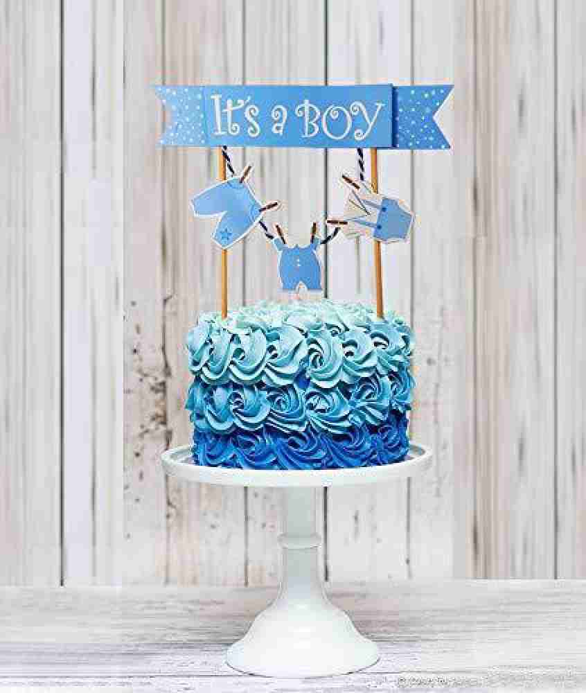 DECOR MY PARTY It's A Boy Cake Topper for Baby Shower , Welcome Baby Boy  Party Decorations / Cake Toppers Supplies Decoration Accessories / Cake  Topping Decorating Items / Paper Cake Toppers