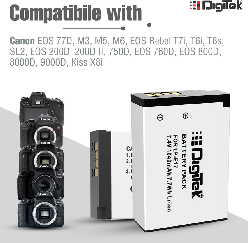 DIGITEK LP-E17 Lithium-ion Rechargeable pack for Canon DSLR Camera Battery  DIGITEK
