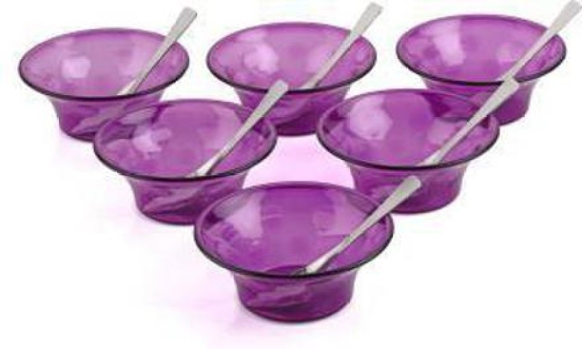 HD WORLD Plastic Dessert Bowl  (Pack of 6, Purple)