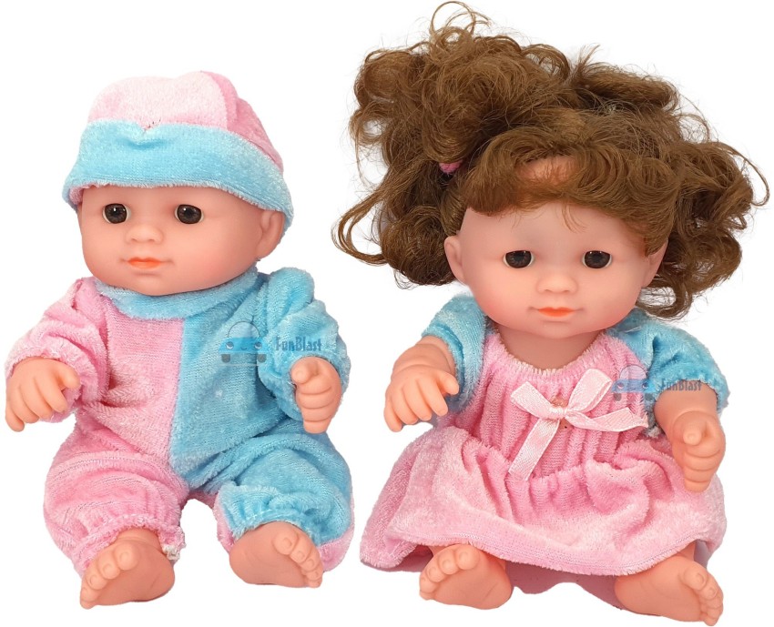 FunBlast Cute Boy and Girl Doll Set for Kids, Baby Toys Realistic Silicone  Baby Dolls for Kids Girls – Height -18 cm (Multicolor; Pack of 2) - Cute  Boy and Girl Doll