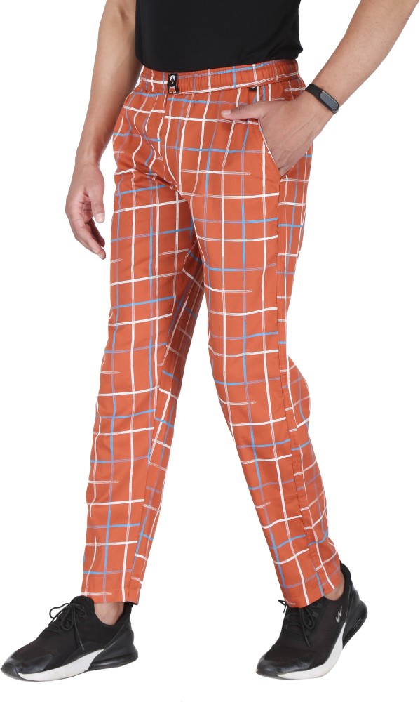 Orange discount checkered joggers