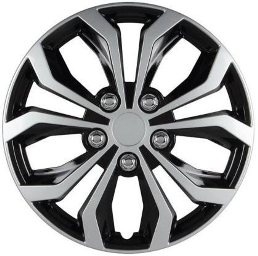 Ubom Dual Color Silver Black 14 inch Tyre Sport Rim cover Wheel