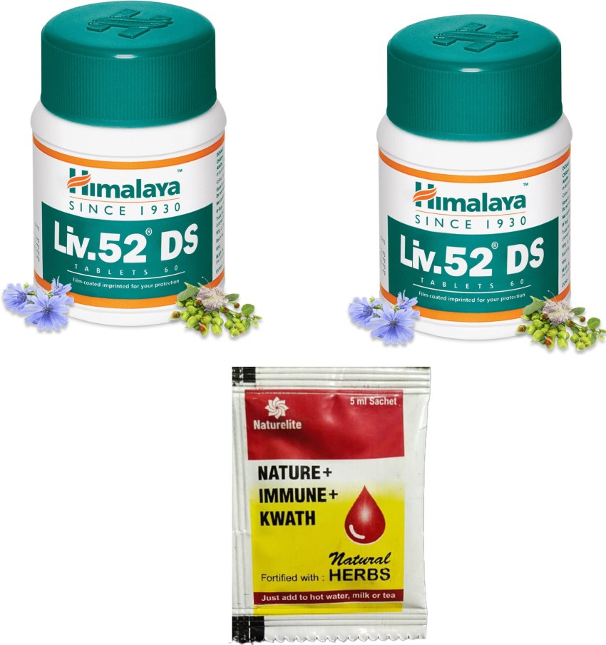 Buy HIMALAYA Liv.52 DS Tablets 60 (Pack Of 2) Helps to improve digestion by  acting on the liver enzymes and improving liver function Corrects liver  dysfunction and damage, Protects the liver against alcohol toxicity With  Nature Lite NATURE+IMMUNE+