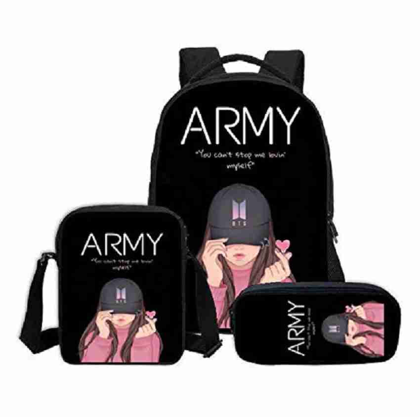 HeartInk BTS Bangtan Boys KPOP Theme Fan Art Laptop Bag Casual School Backpack COMBO OF 3 SIZE BAGS 35 L Laptop Backpack Black Price in India Flipkart