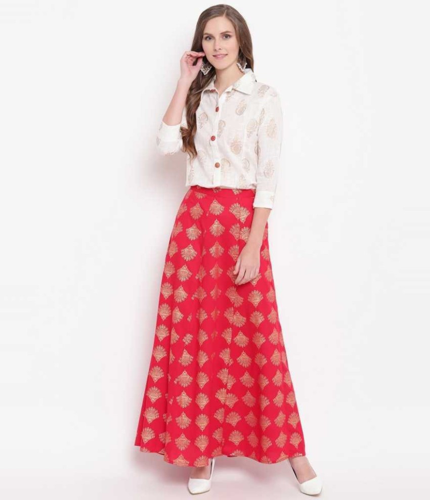 Flipkart crop on sale top and skirt