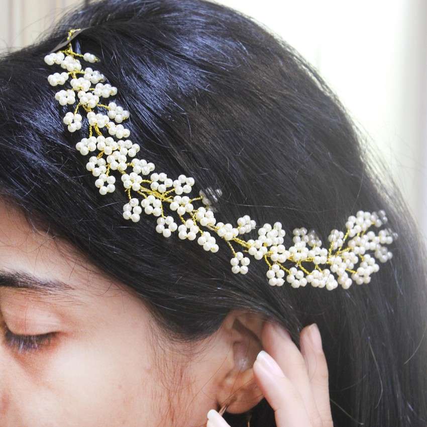 White Flower Hair Accessories for Women