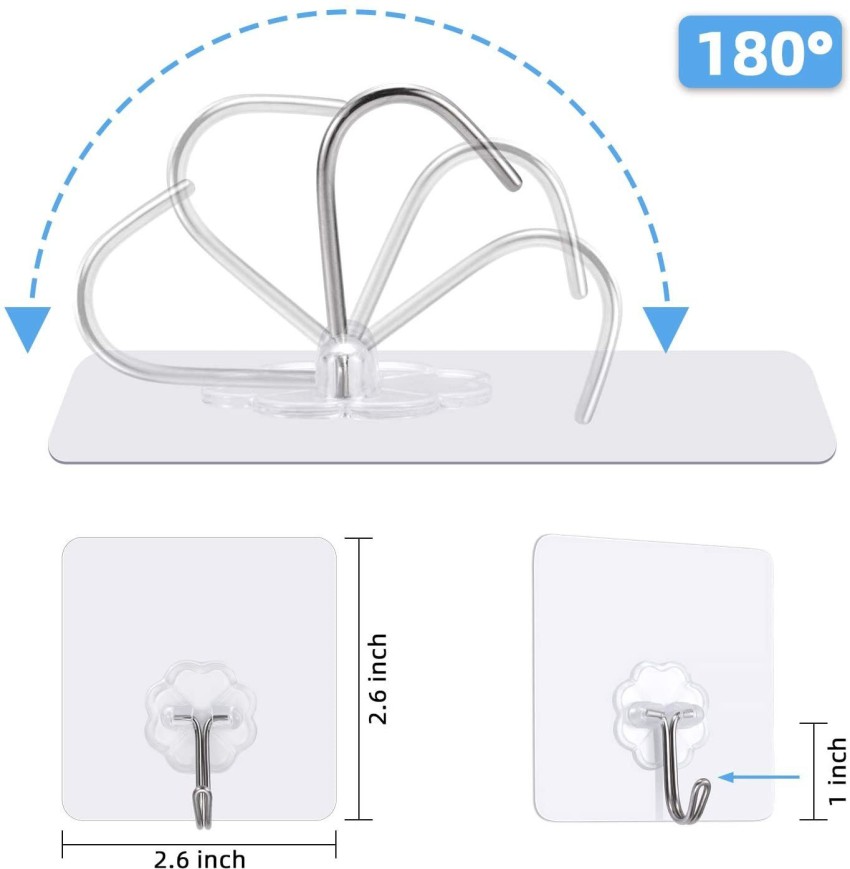 nivera Heavy Duty Self Adhesive Wall Hooks Strong Cloth Hanger, Utensils  Holder Hanging Hooks for Bathroom, Kitchen - 10pcs Hook 10 Price in India -  Buy nivera Heavy Duty Self Adhesive Wall