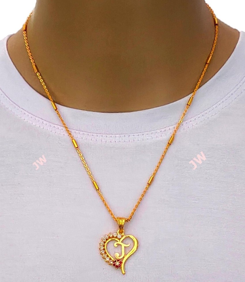 J letter hot sale gold pendant