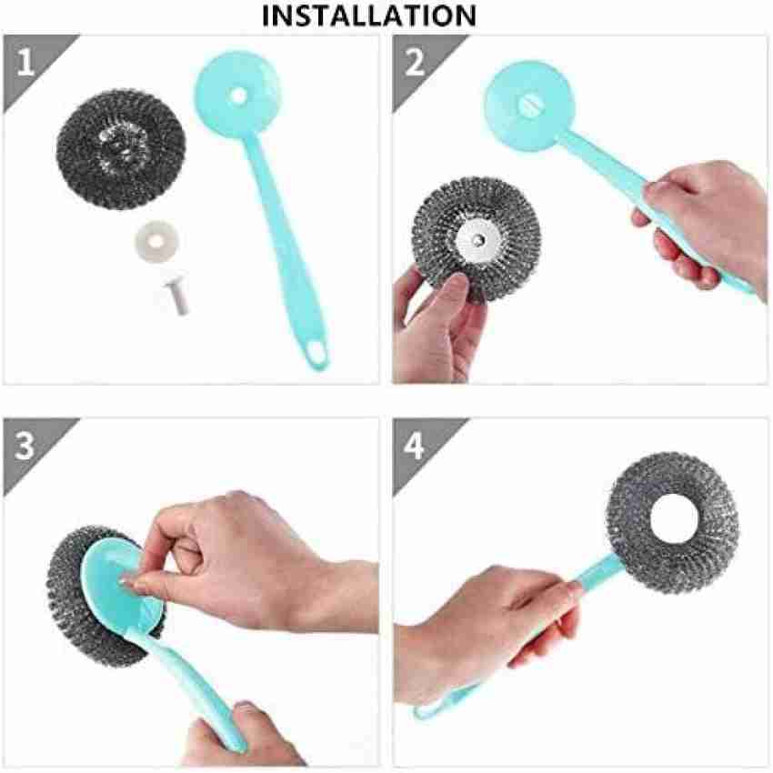 3/10pcs, Dishwashing Wire Ball, Stainless Steel Wire Ball Scrubber, Large  Metal Scrubber, Scouring Pad Ball, Pot Scrubber, Kitchen Cleaning Scrubber B