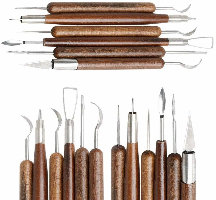 Delidge 6Pcs Clay Sculpting Set Wax Carving Pottery Tools  Shapers Polymer Modeling Wholesale - Art set