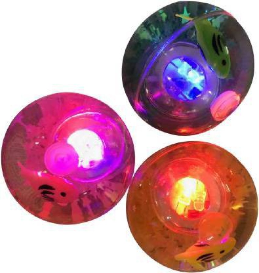 Posicionamiento en buscadores Soleado fiabilidad HK fish character Gift LED Light Ball Rubber Bouncing Flashing Luminous Ball  for Kids Birthday 3pcs - 8 cm Crazy Ball Price in India - Buy HK fish  character Gift LED Light
