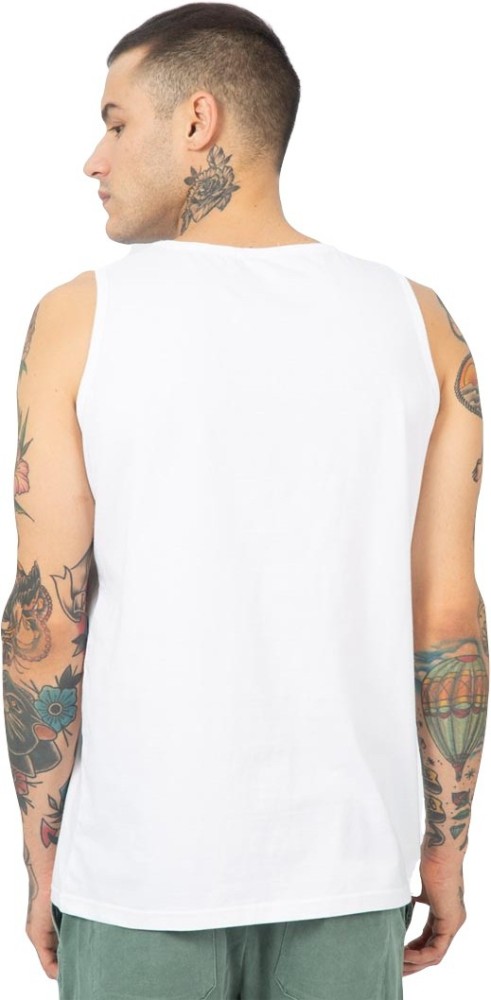 Buy Men's White Super Loose Fit Vest Online at Bewakoof