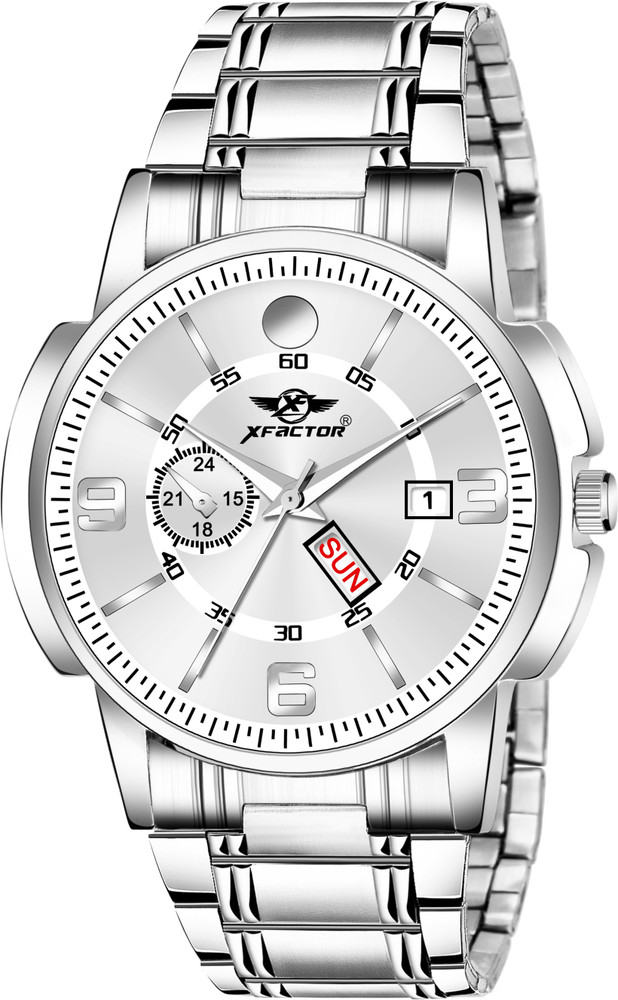X Factor XF DD01 AREXO SILVER Silver Dial Day And Date Functioning Collection Analog Watch For Men Buy X Factor XF DD01 AREXO SILVER Silver Dial Day And Date Functioning Collection Analog Watch For Me...