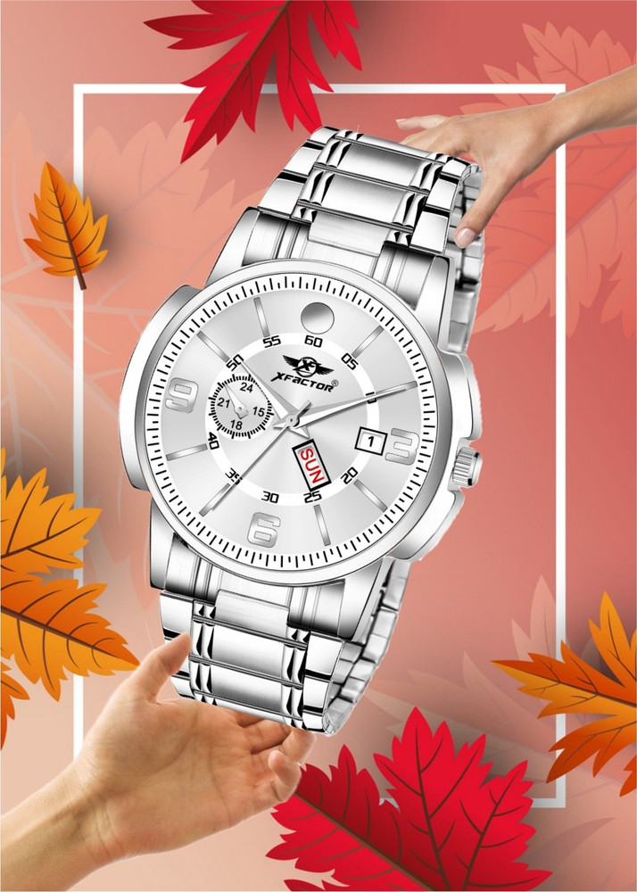 X Factor XF DD01 AREXO SILVER Silver Dial Day And Date Functioning Collection Analog Watch For Men Buy X Factor XF DD01 AREXO SILVER Silver Dial Day And Date Functioning Collection Analog Watch For Me...