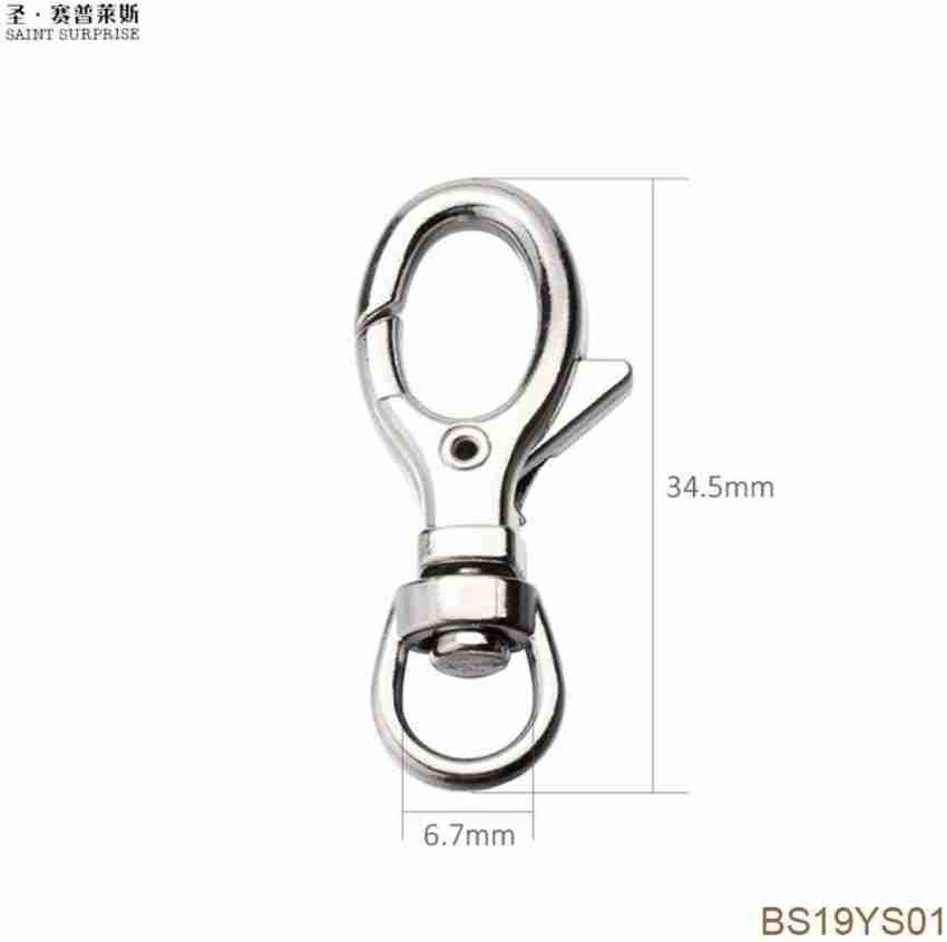 AllTopBargains 10 Jumbo Key Rings Snap Clip Keychains Swivel Trigger Round Eye Lobster Clasp