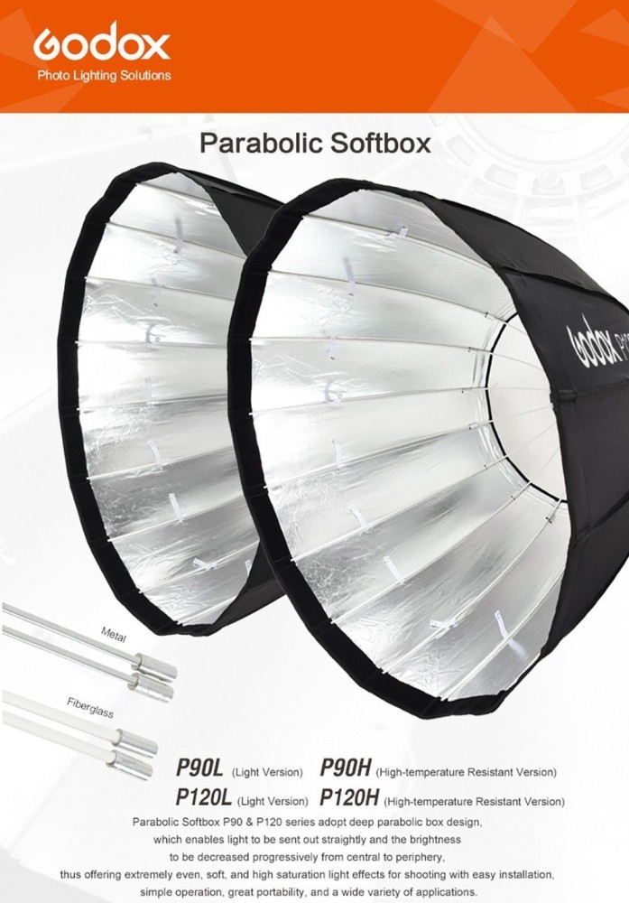 Godox P120L 48 Deep Parabolic Softbox - Bowens Mount (Light Version) P120L