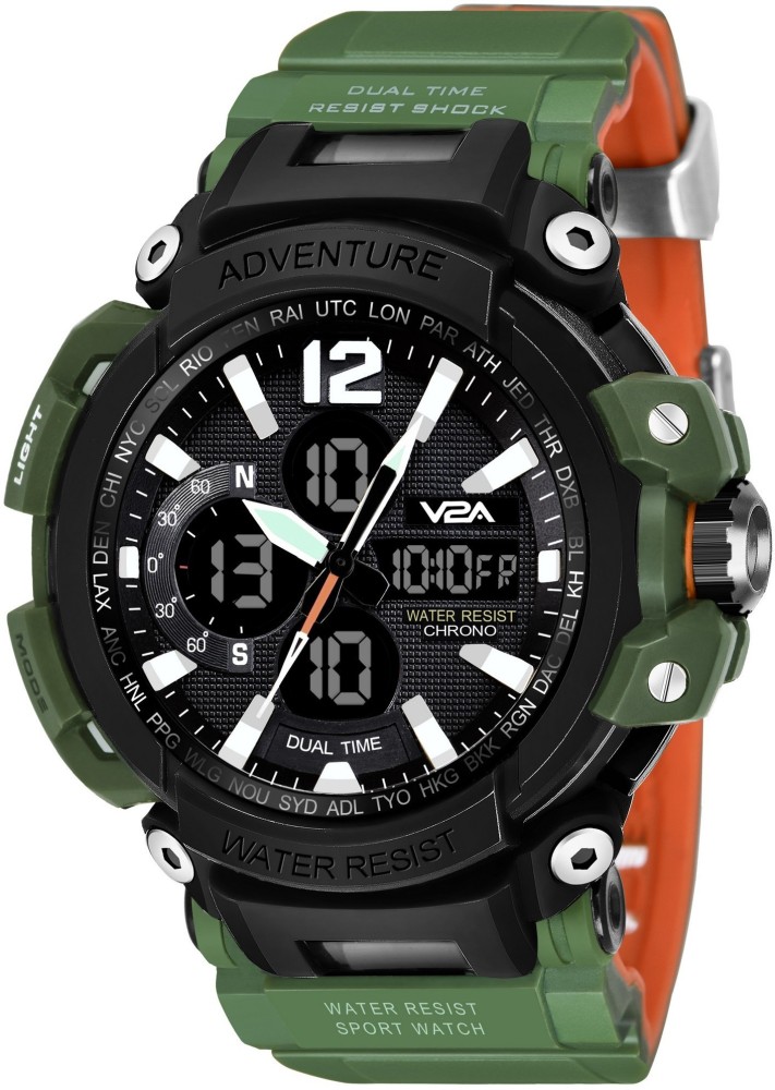 Resist shock sport clearance watch dual time