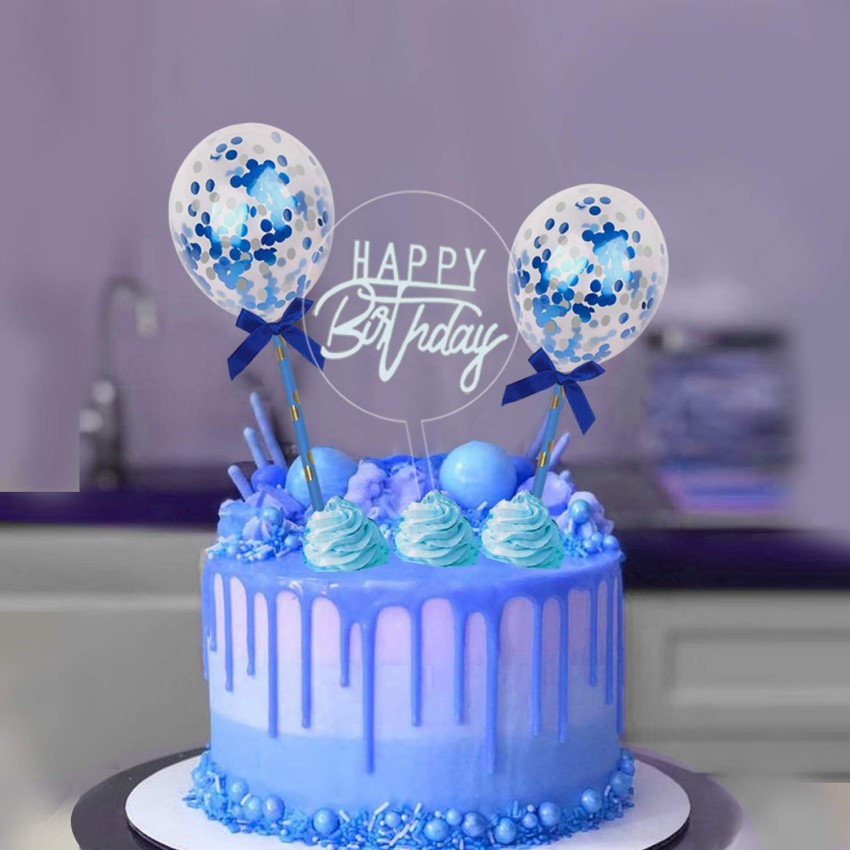 Elaborate Blue Flowers Cake