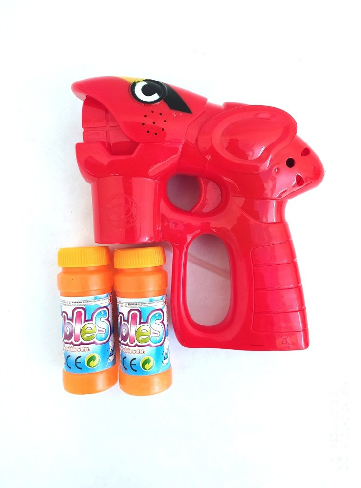 Battery operated outlet bubble gun toy