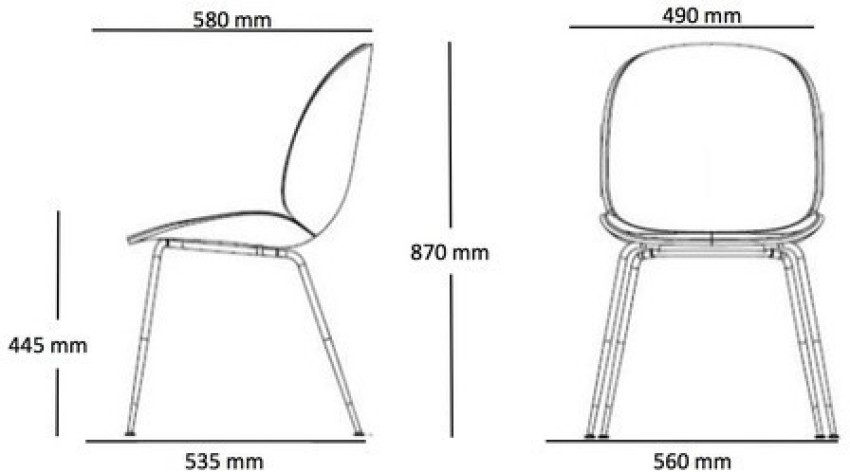 Dining chair dimensions online mm